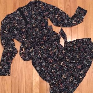 V-Neck Midi Dress with Fun Pattern